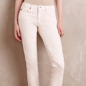 AG Jeans Stevie Slim Straight Ivory Corduroy Pants
